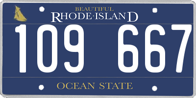 RI license plate 109667