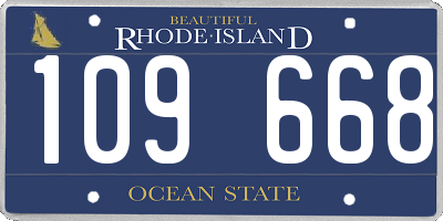 RI license plate 109668