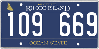 RI license plate 109669