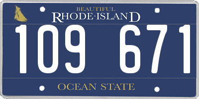 RI license plate 109671