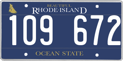 RI license plate 109672