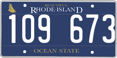 RI license plate 109673