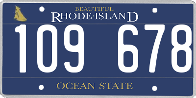 RI license plate 109678