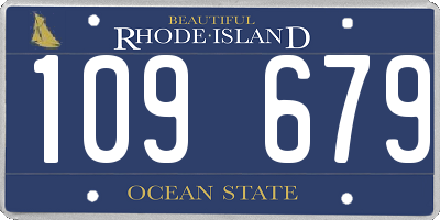 RI license plate 109679