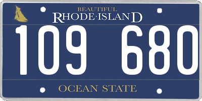 RI license plate 109680
