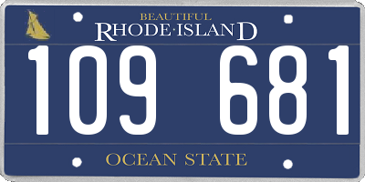 RI license plate 109681