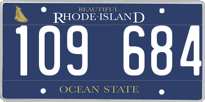 RI license plate 109684