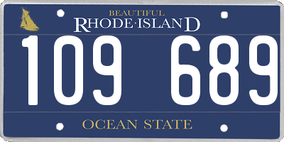 RI license plate 109689