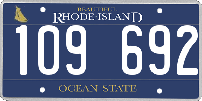 RI license plate 109692