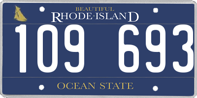 RI license plate 109693