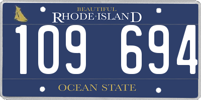 RI license plate 109694