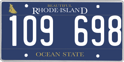 RI license plate 109698