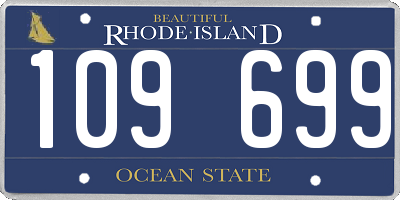 RI license plate 109699