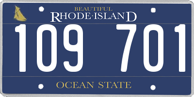 RI license plate 109701