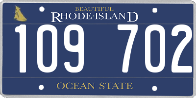 RI license plate 109702