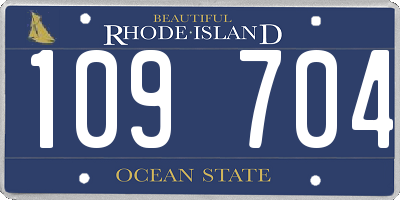 RI license plate 109704
