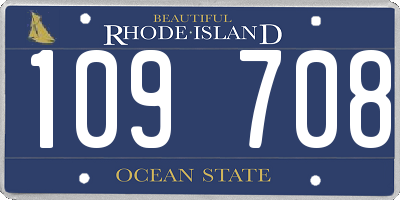 RI license plate 109708