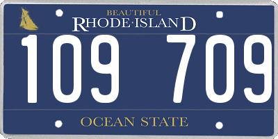 RI license plate 109709