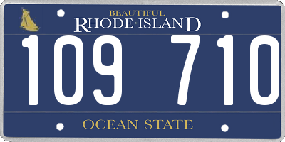 RI license plate 109710