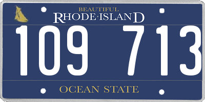 RI license plate 109713