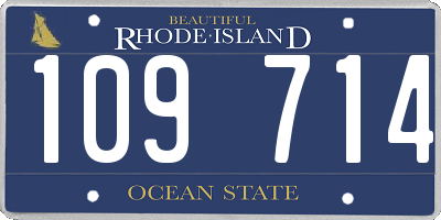 RI license plate 109714