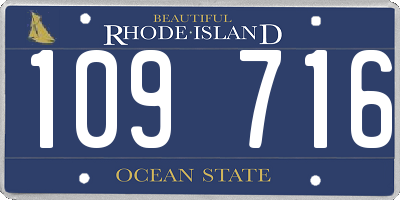 RI license plate 109716