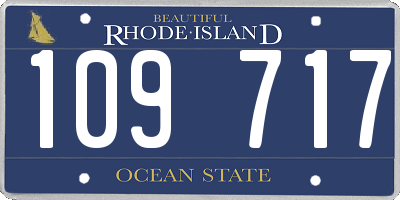 RI license plate 109717