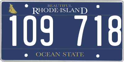 RI license plate 109718