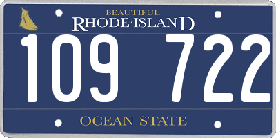 RI license plate 109722
