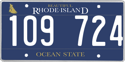 RI license plate 109724