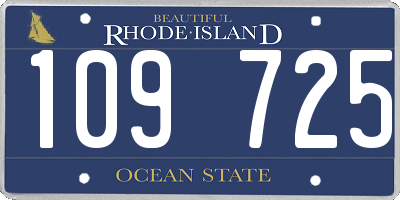 RI license plate 109725