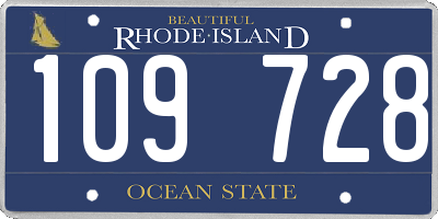 RI license plate 109728