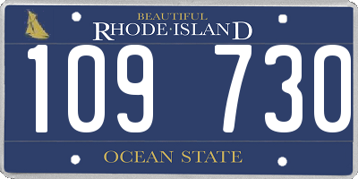 RI license plate 109730