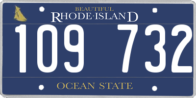 RI license plate 109732