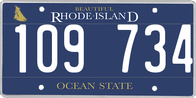 RI license plate 109734