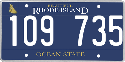 RI license plate 109735
