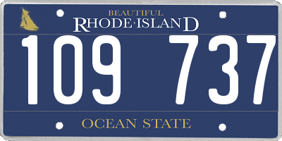 RI license plate 109737