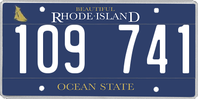 RI license plate 109741