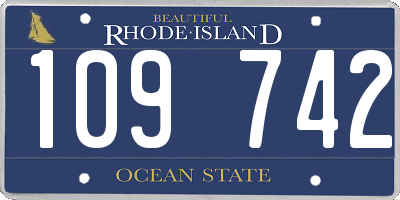 RI license plate 109742