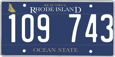 RI license plate 109743