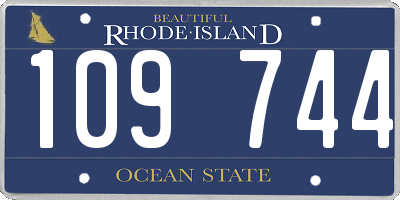 RI license plate 109744