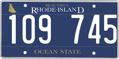 RI license plate 109745