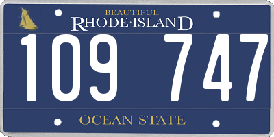 RI license plate 109747