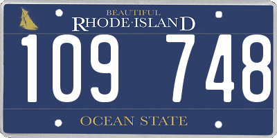 RI license plate 109748