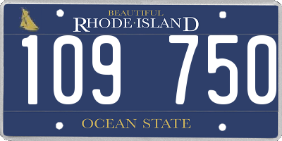 RI license plate 109750