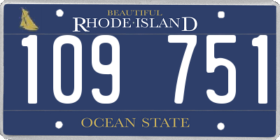 RI license plate 109751