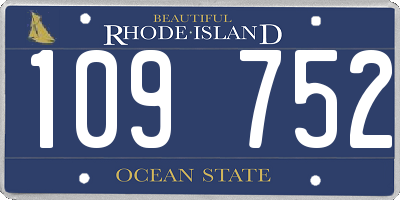 RI license plate 109752