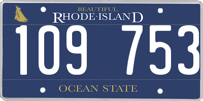 RI license plate 109753