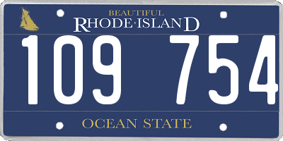 RI license plate 109754