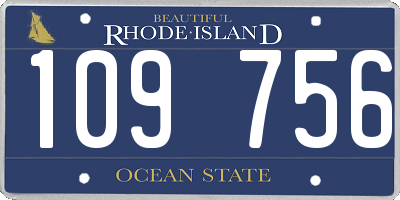 RI license plate 109756